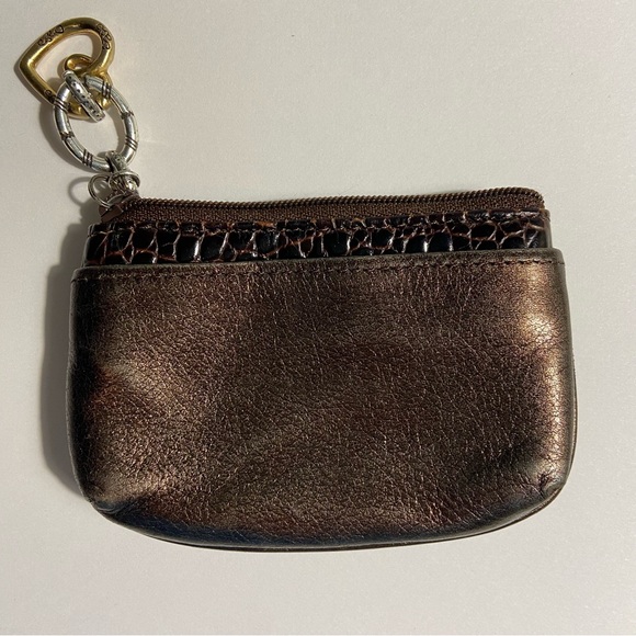 BRIGHTON Soft Leather Brown Coin Purse Pouch & Card Holder Zip Mini - Picture 12 of 12